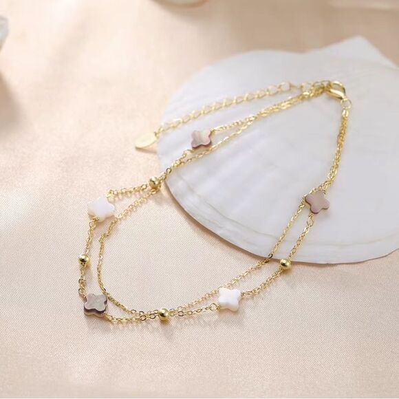 ENA925 14k over Sterling Silver Anklet - Picture 2 of 5